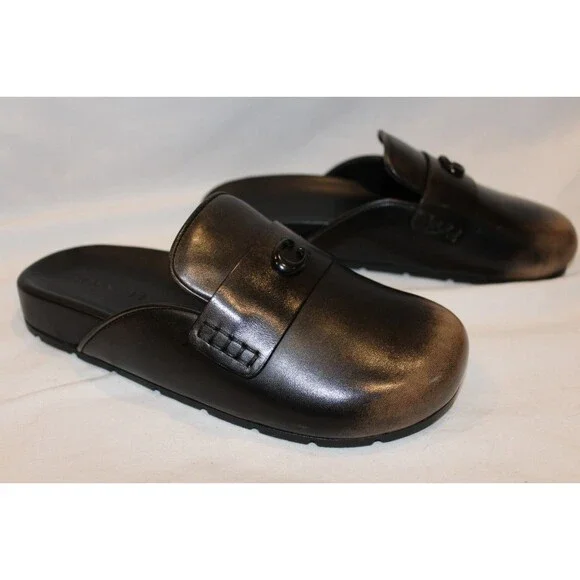 COACH WOMEN'S SCULPT C LEATHER CLOG BLACK COPPER NIB SZ 6 - Picture 2 of 6